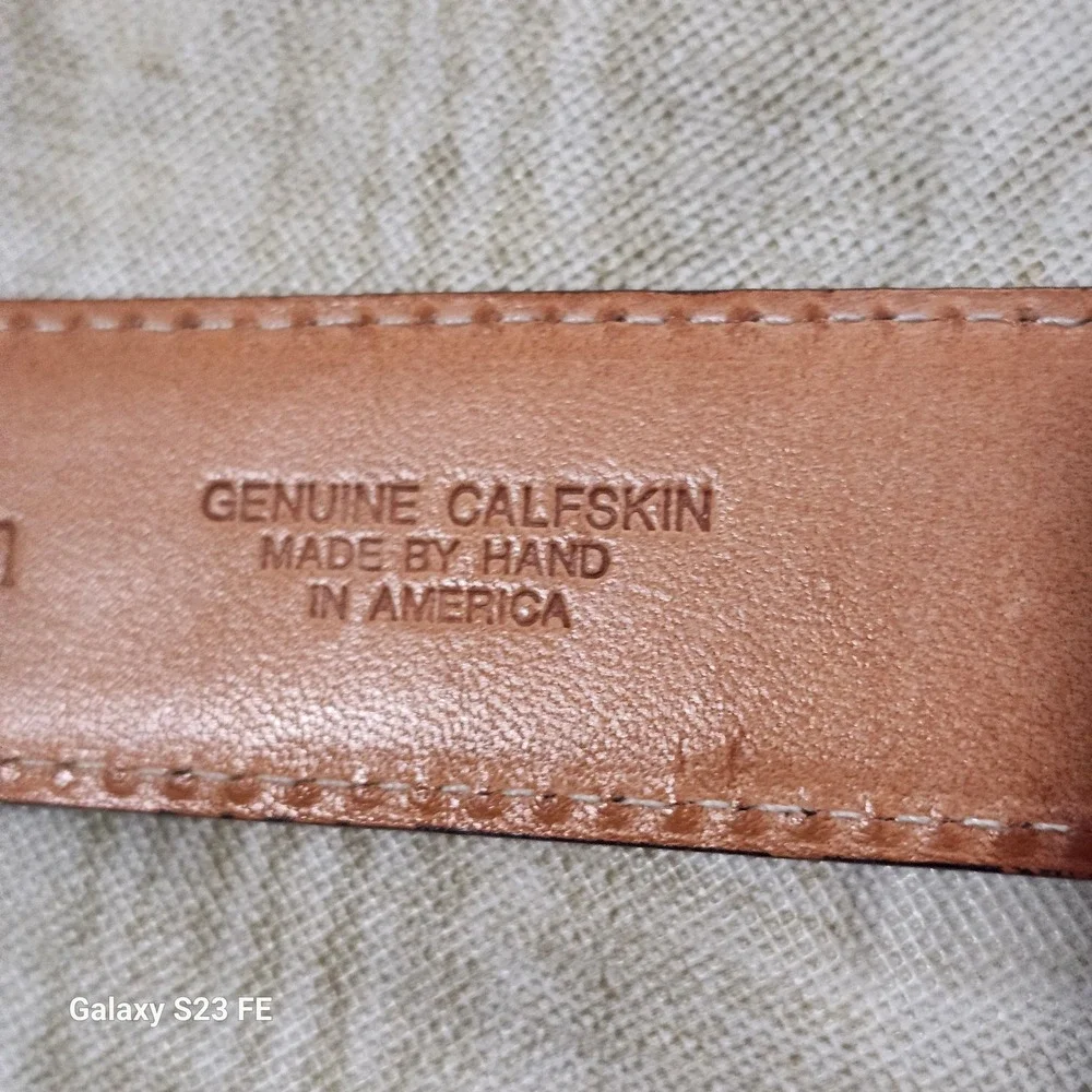 Martin Dingman Calfskin Leather Belt Mens 34 Black Silver‎ Buckle Made in USA